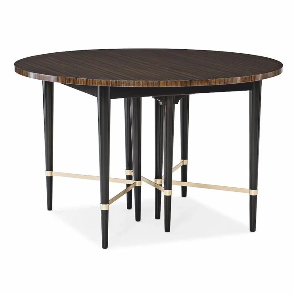 Luxury dining table dark brown / black 122-182 cm - extendable