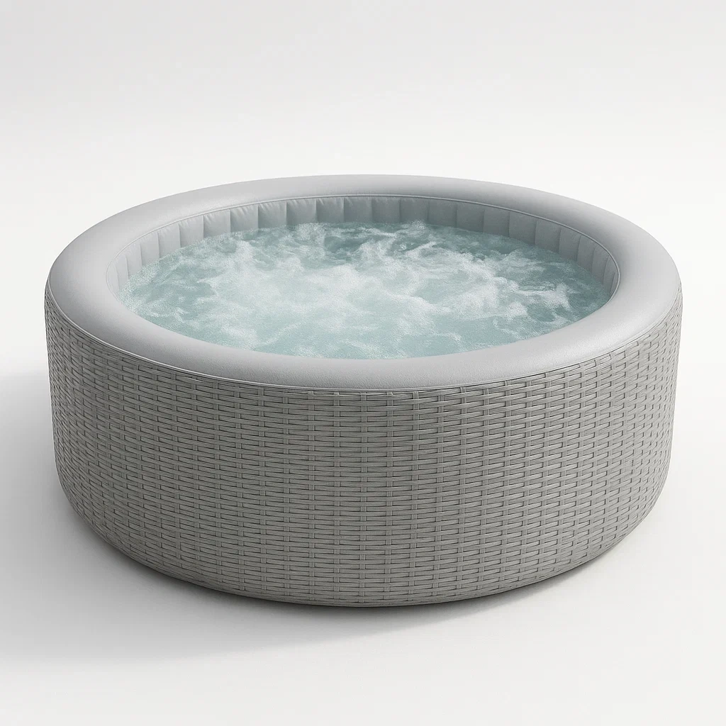 Aufblasbarer Whirlpool, 196 x 196 x 71 cm, 4 Personen, rund, grau, rfTQdQI360cq