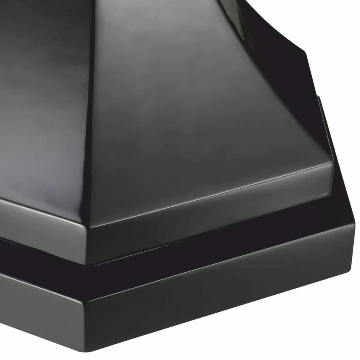 Luxury mahogany side table with black glass top Ø 69 x H. 68 cm