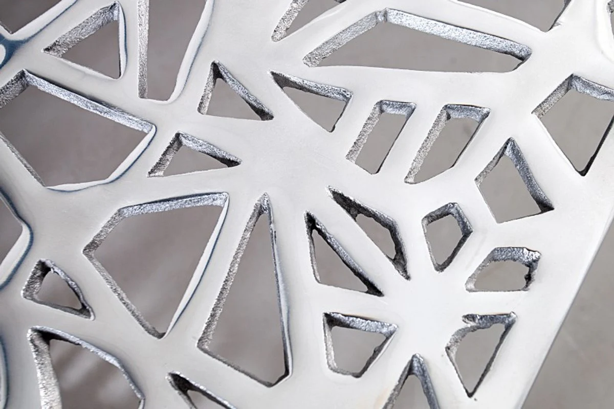 Art Deco coffee table silver metal 60 x 60 x H. 32 cm - Art Nouveau table - Furniture living room