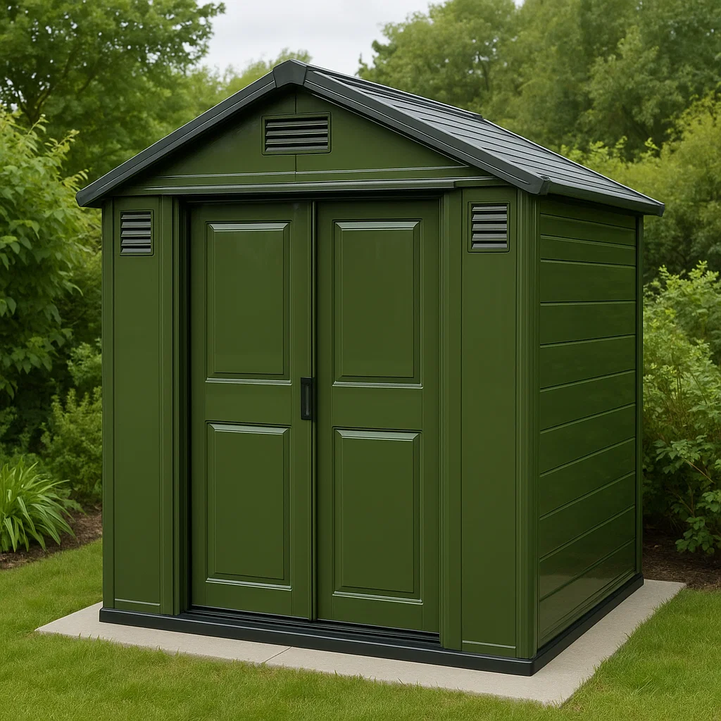 Gartenhaus in Dunkelgrün, Metall, 213×187×235 cm, LzDaPfV196fS