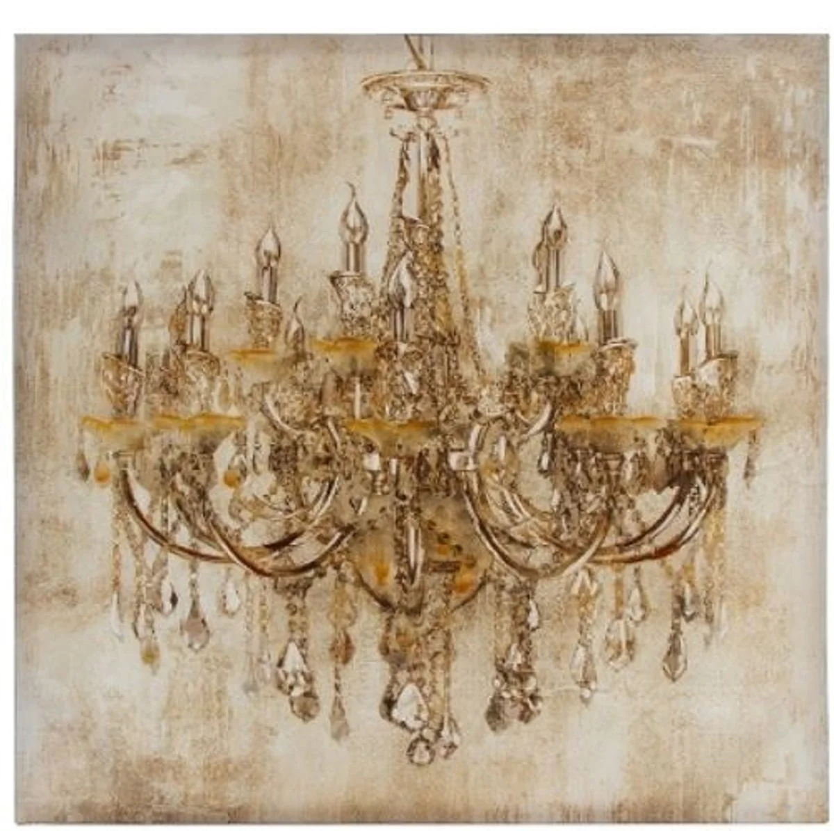 Baroque oil painting chandelier multicolored 80 x H. 80 cm - magnificent oil painting