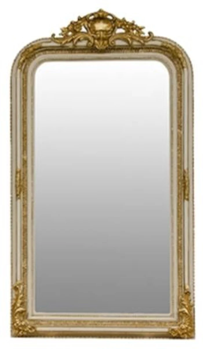 Baroque mirror cream / gold 86 x H. 155 cm - living room furniture in the baroque style