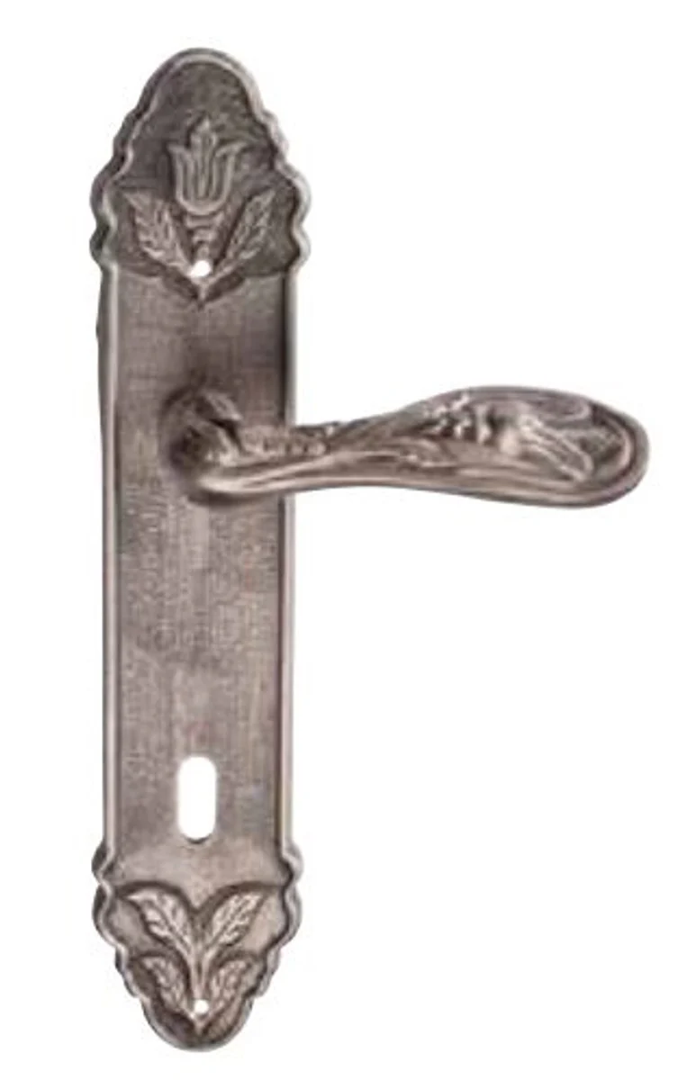 Antique Style Door Handle Set Brass Vintage Silver - Retro Art Nouveau Baroque Door Handle Set