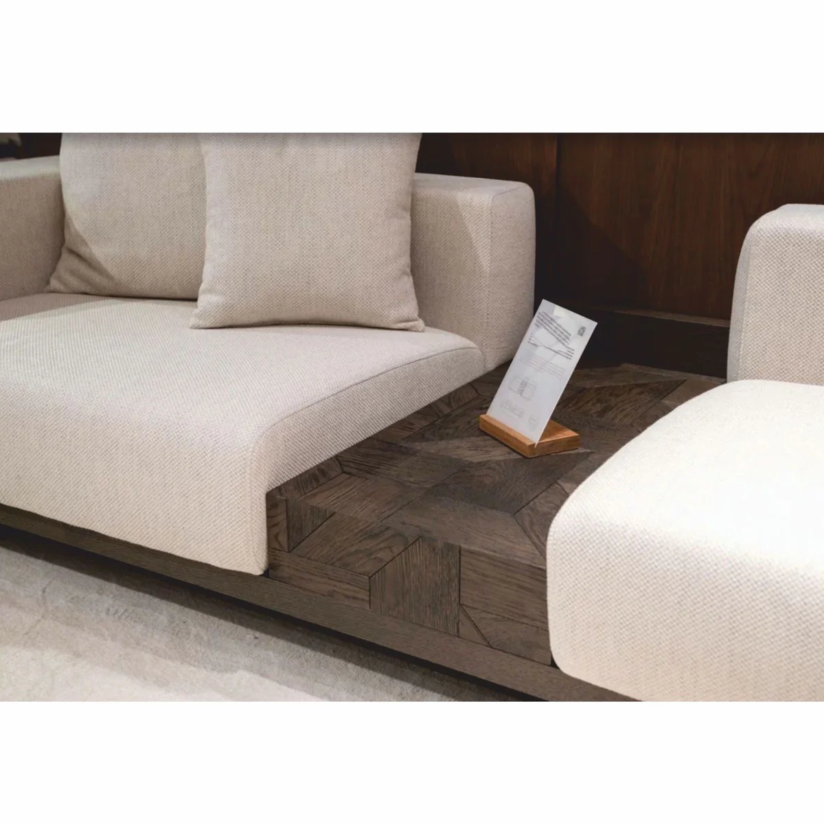 Luxury Sofa Cream / Dark Brown 260 cm - Living Room & Hotel Furniture
