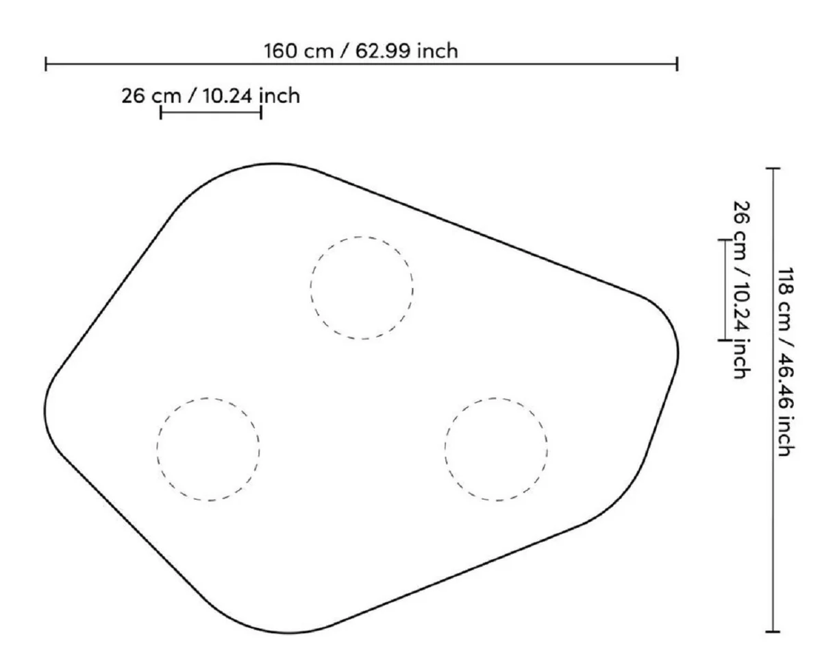 Luxury fiberglass coffee table high gloss white 160 x 118 x H. 33 cm - fiberglass living room table - living room furniture - hotel furniture - luxury furniture - fiberglass furniture