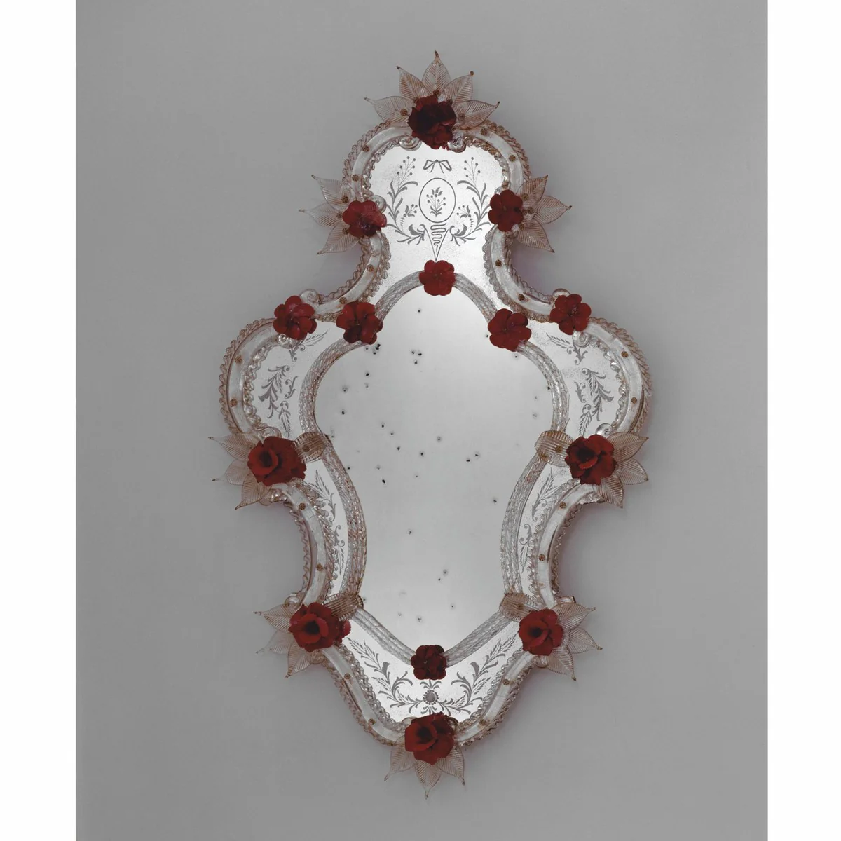 Luxury Baroque Mirror Red - Magnificent wall mirror in Venetian style - Hotel furniture - Castle furniture - Baroque furniture - Luxury furniture in Baroque style - Made in Italy