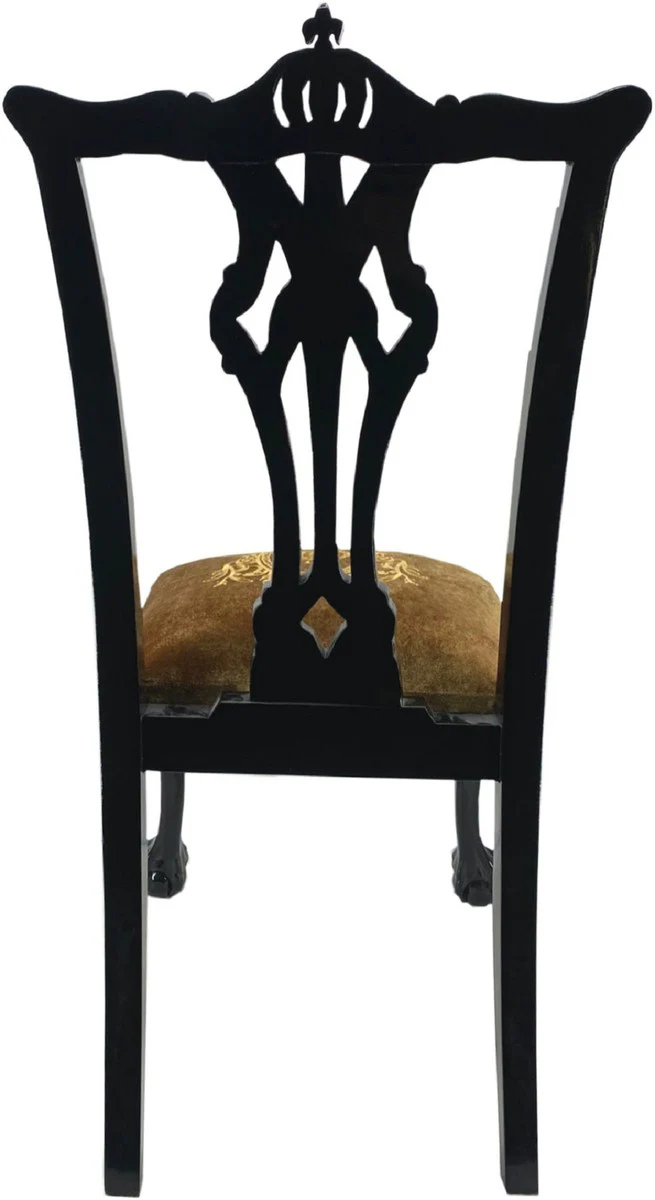 Pompöös by Luxury Baroque Dining Room Chairs Gold / Black - Pompöös Baroque Chairs designed by Harald Glööckler - 4 Dining Room Chairs - Baroque Dining Room Furniture