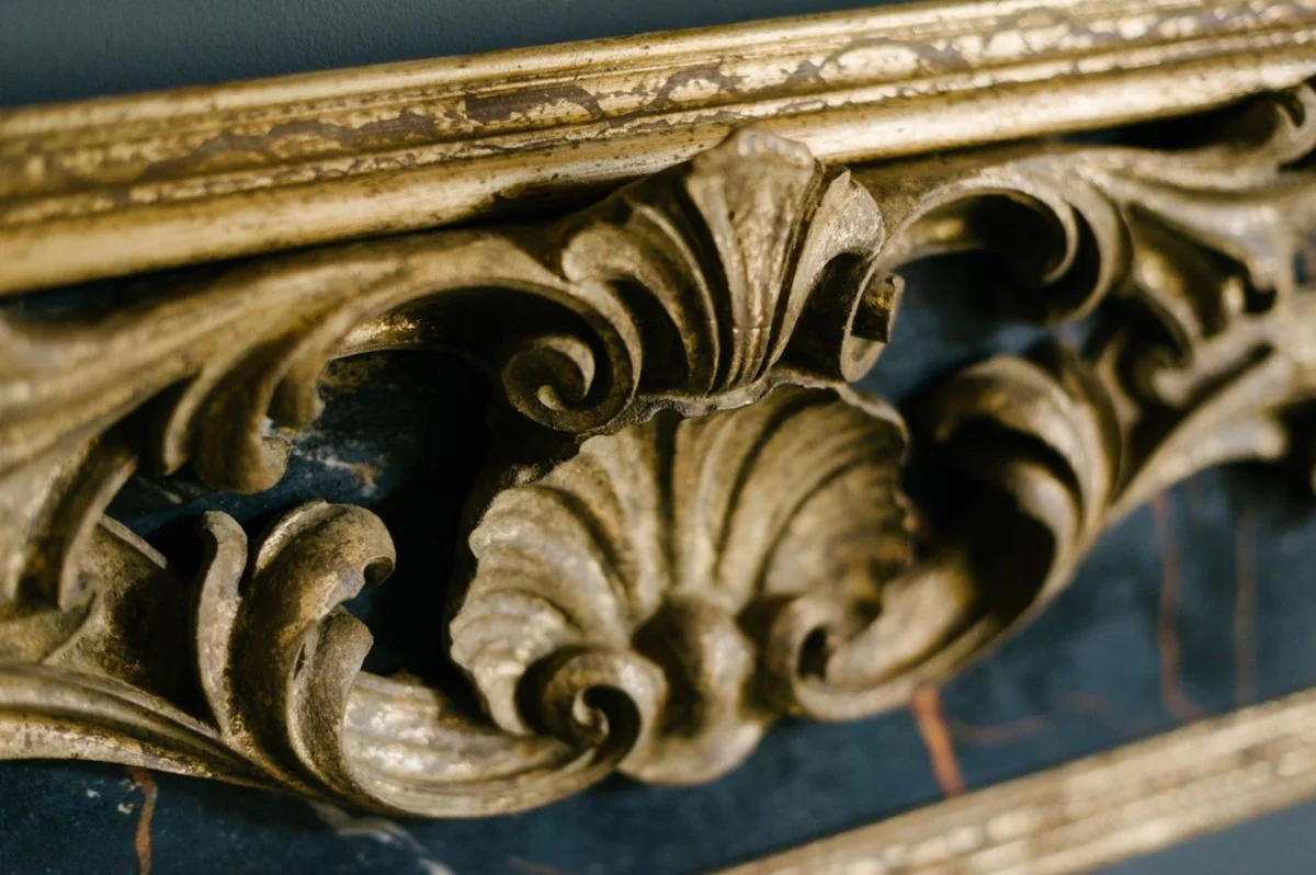 Luxury Baroque Mirror Antique Gold / Black - Rectangular Italian Baroque Style Wall Mirror - Baroque Furniture - Luxury Furniture in Baroque Style - Luxury Quality - Made in Italy