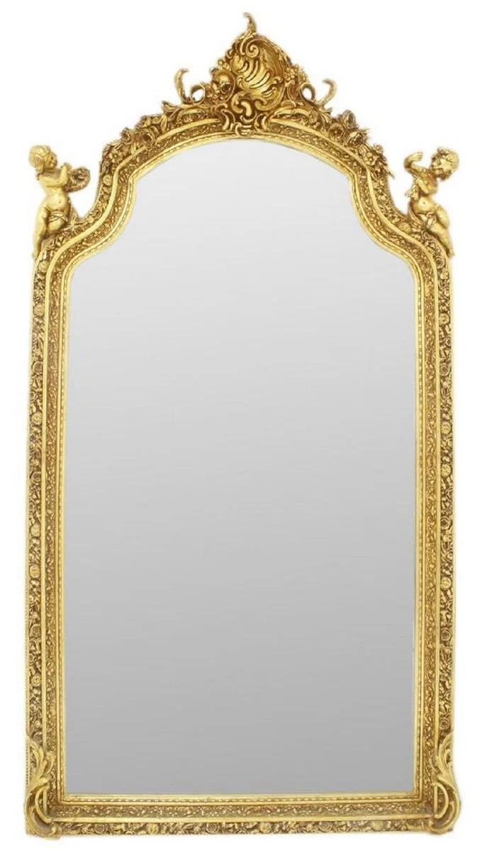 Baroque mirror gold 115 x H. 210 cm - Magnificent wall mirror in baroque style - antique style wardrobe mirror - living room mirror - baroque furniture