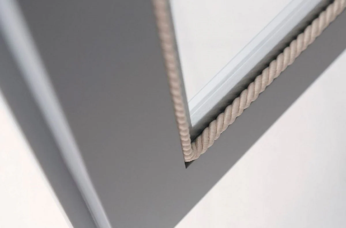 Luxury bookcase with 3 doors and LED lighting gray 200 x 45 x H. 230 cm - solid wood cabinet - living room cabinet - shelf cabinet - office cabinet - luxury furniture - luxury furnishings