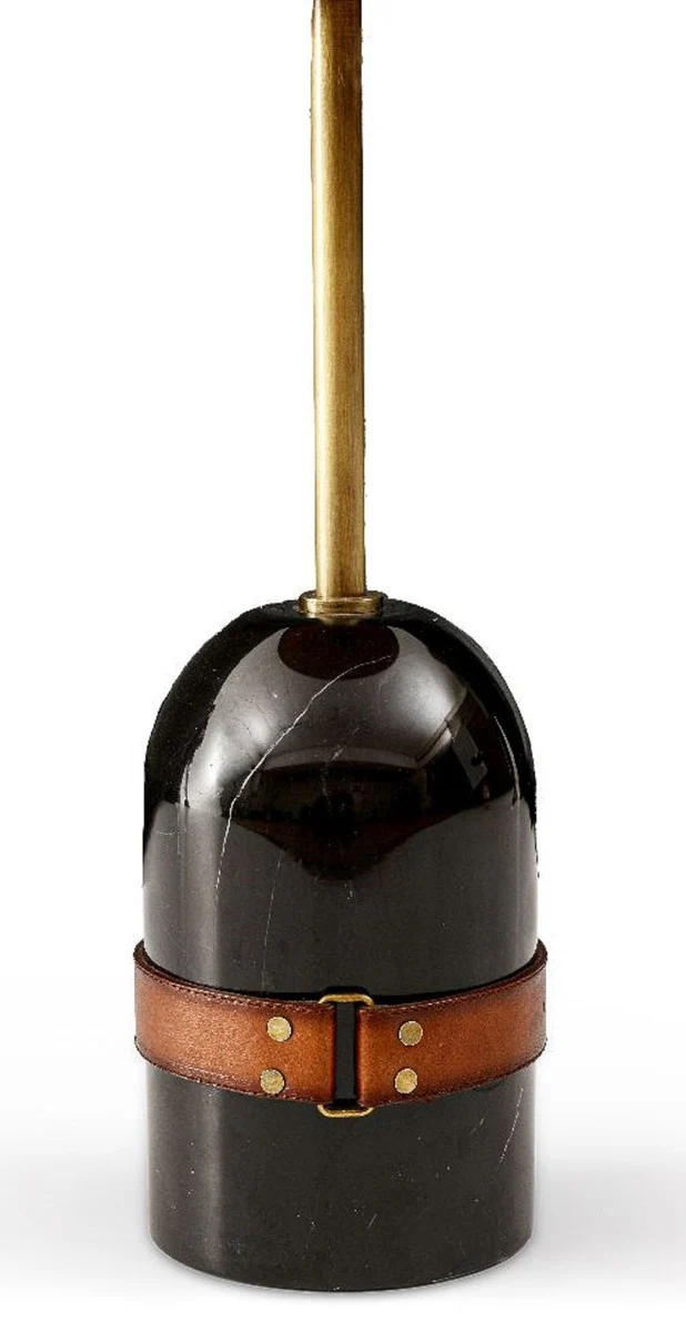 Luxury side table brown / brass / black Ø 29.5 x H. 51.5 cm - Round table with marble base - Living room furniture - Luxury furniture