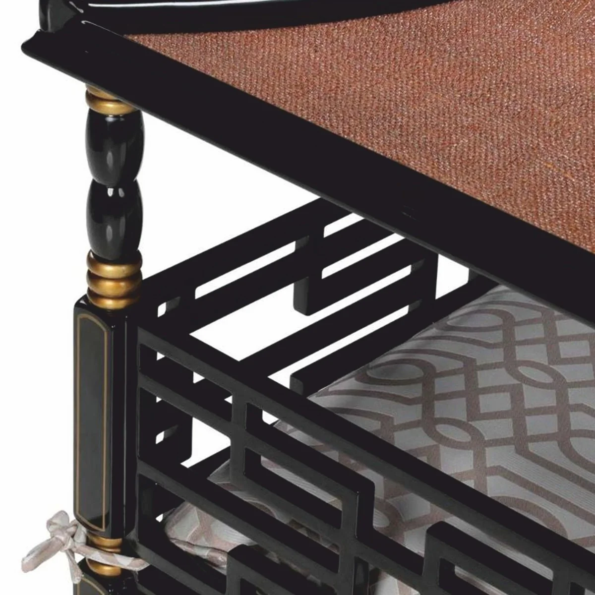 Luxury baroque dog bed in oriental style black / gold