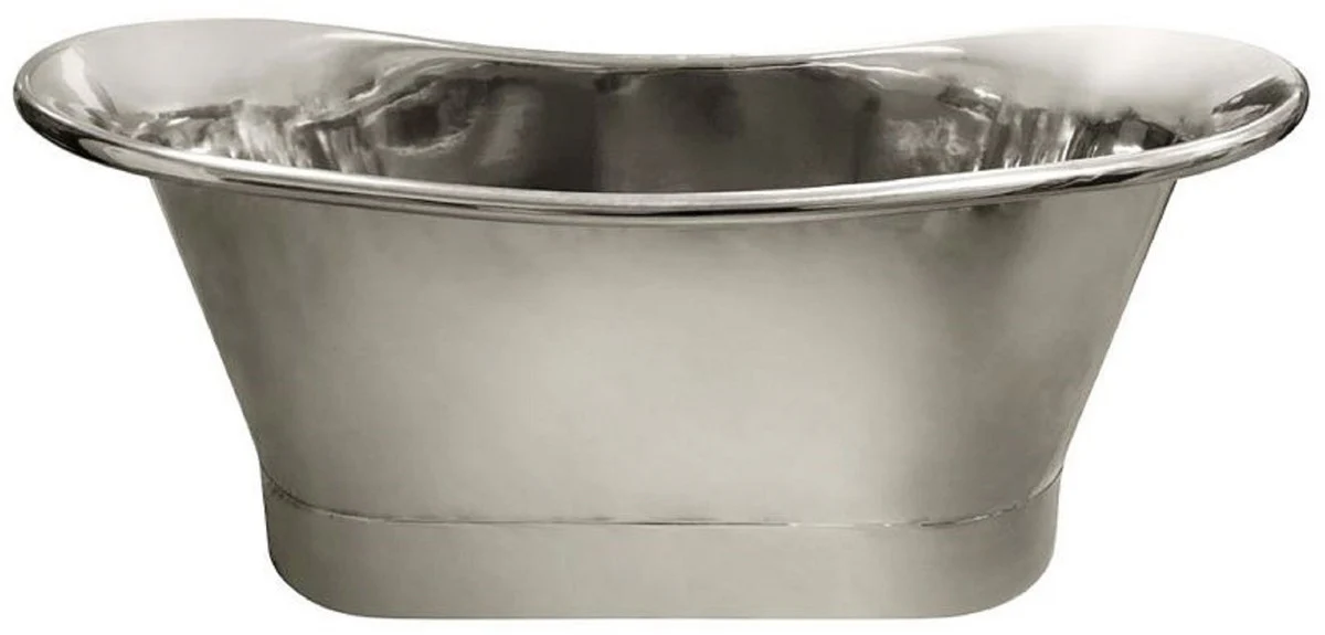 Luxury Art Nouveau copper bathtub matt silver / silver chrome plated 170 x 71 x H. 71 cm - Freestanding retro bathtub - Rustic copper bathroom furniture