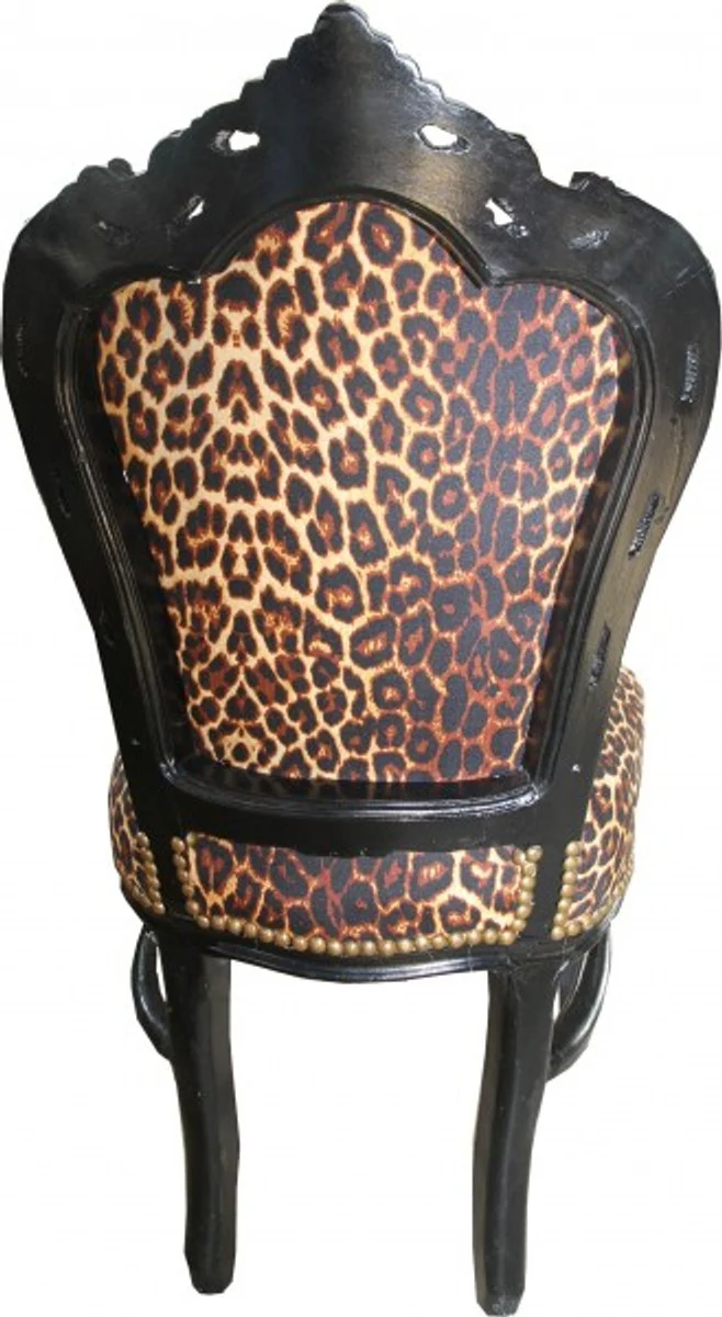 Baroque dining room chair leopard / black - furniture