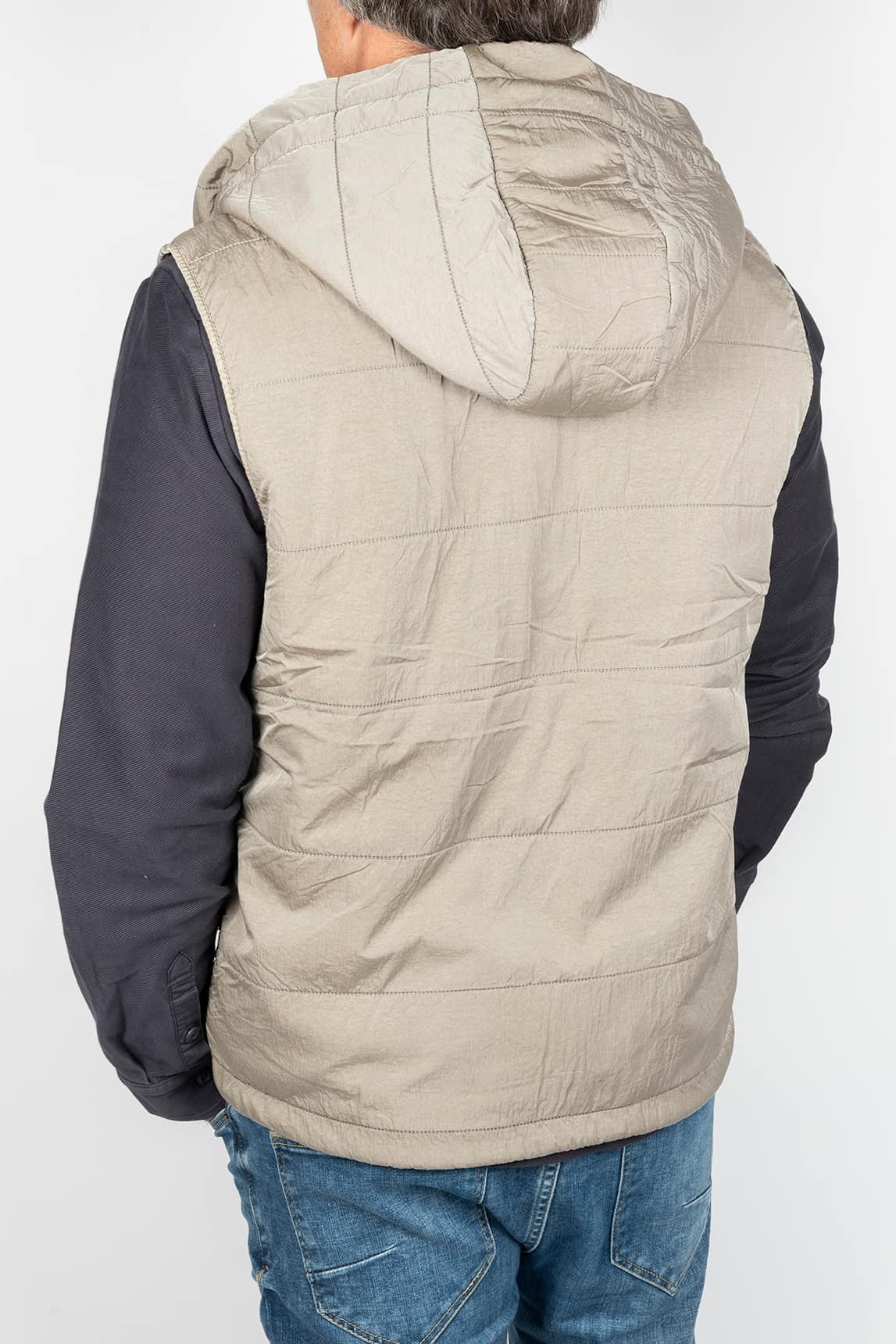 Rivera-Spain Keeling Steppweste mit beiger Kapuze