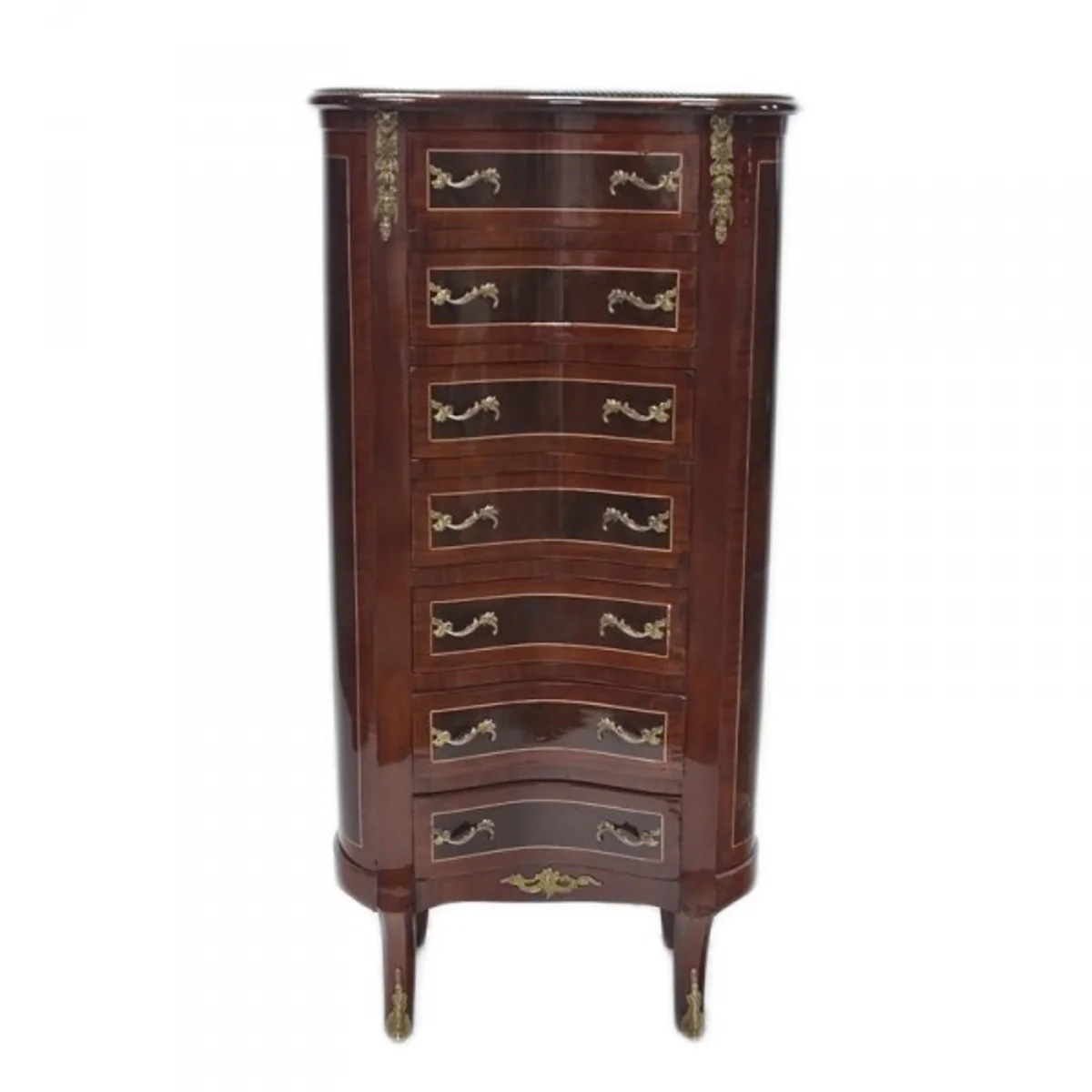 Baroque chest of drawers with 7 drawers model - mahogany