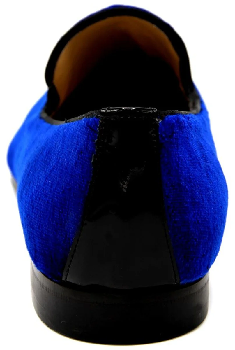 Pompöös by luxury velvet slipper crown royal blue / gold - various shoe sizes - designed by Harald Glööckler