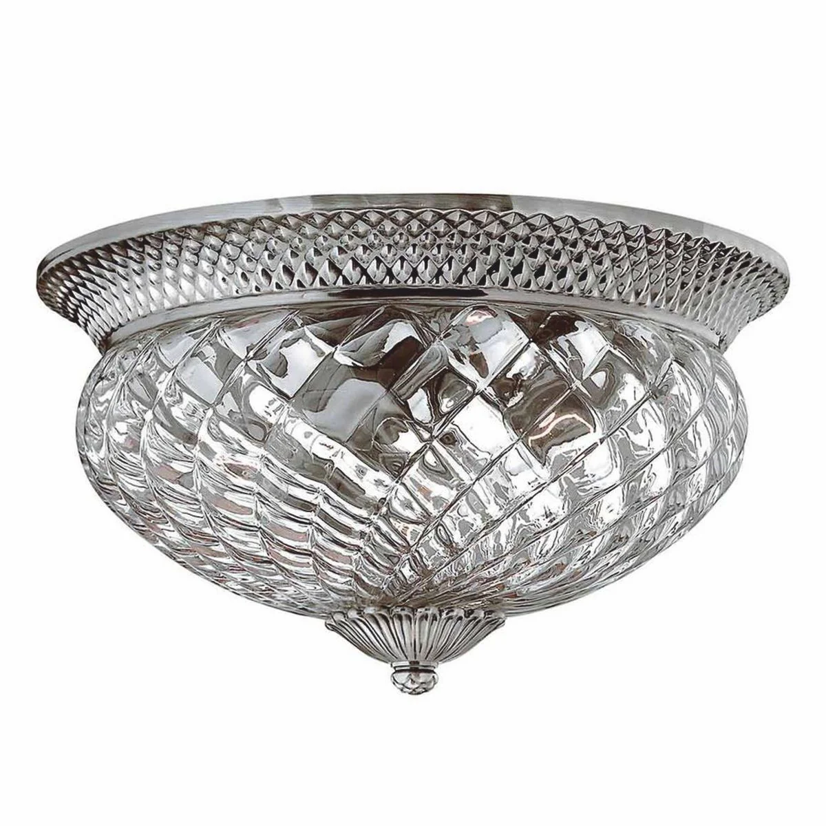 Baroque crystal ceiling light antique silver Ø 40.6 cm