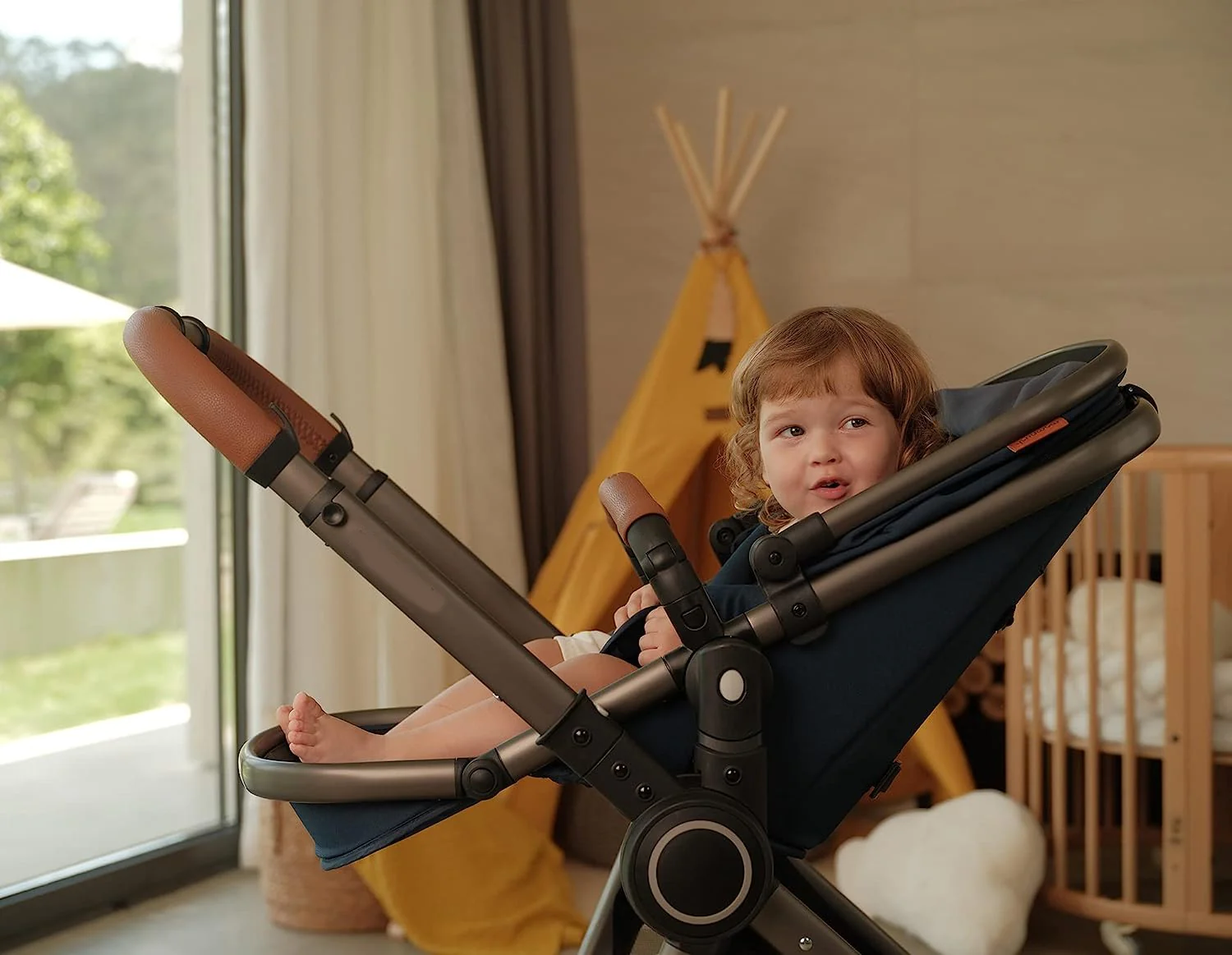 Kinderwagen mit abnehmbarem Stubenwagen – Kinderwagen in voller Größe für bequeme Ausflüge mit dem Baby – Kleinkind-Kinderwagen mit umkehrbarem Kinderwagensitz – Kinderwagen mit leichtgängigem Stubenwagen