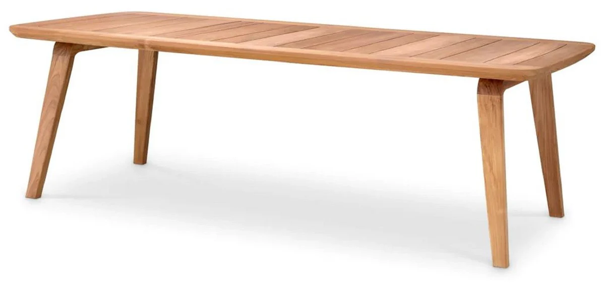 Luxury garden dining table natural colors 245 x 110 x H. 76 cm - Rectangular teak garden table - Dining room furniture - Garden furniture - Luxury furniture - Luxury quality