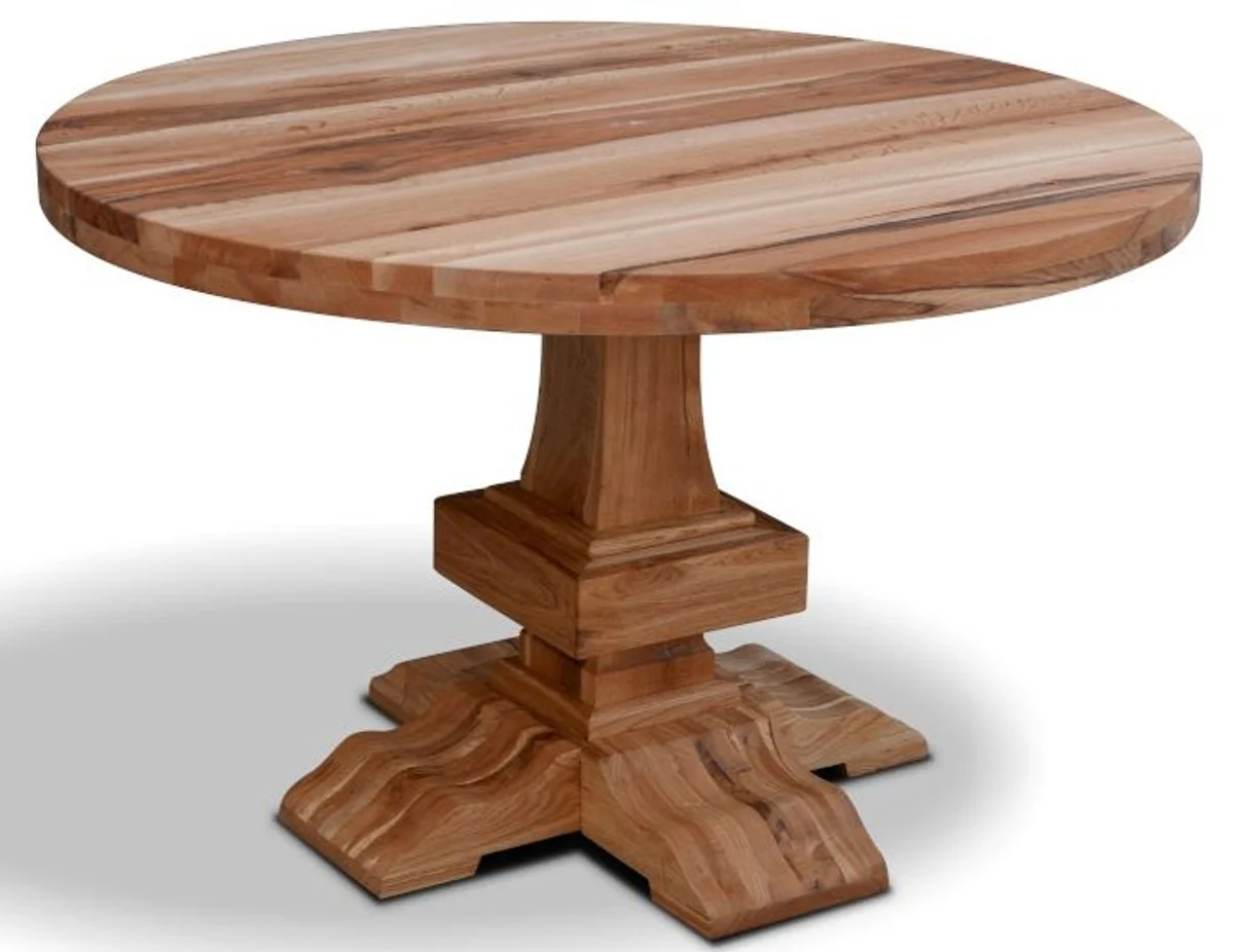 Solid Wood Kitchen Table - Various Sizes & Colors - Round Luxury Oak Wood Dining Table - Rustic Dining Room Furniture
