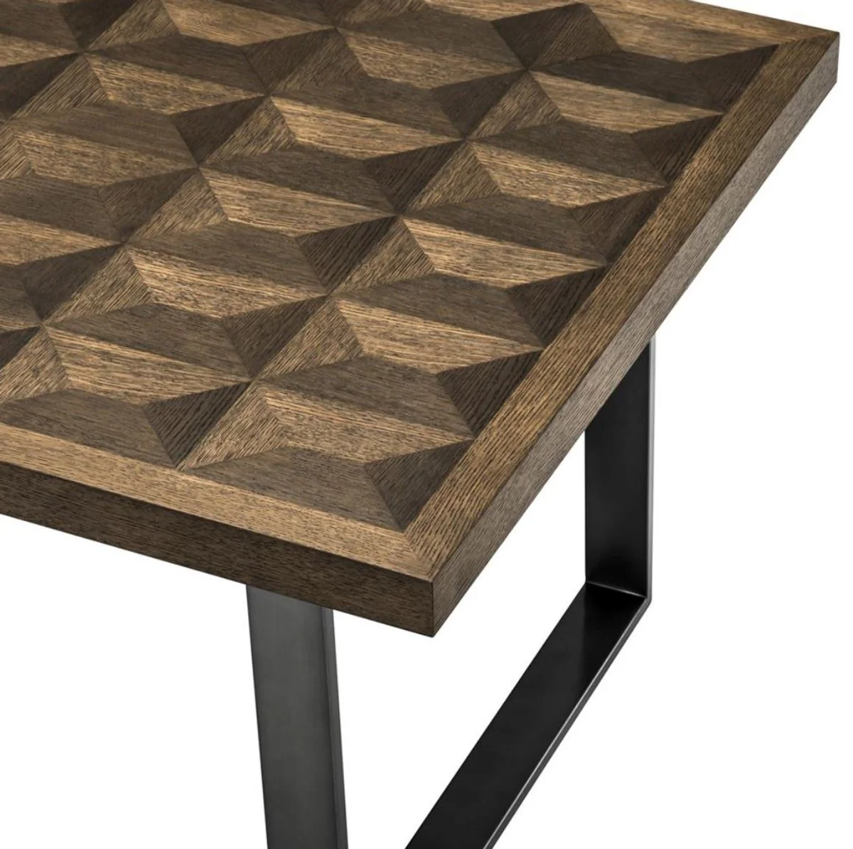 Dining table brown / bronze 230 x 100 x H. 75 cm - luxury kitchen table with oak veneer table top
