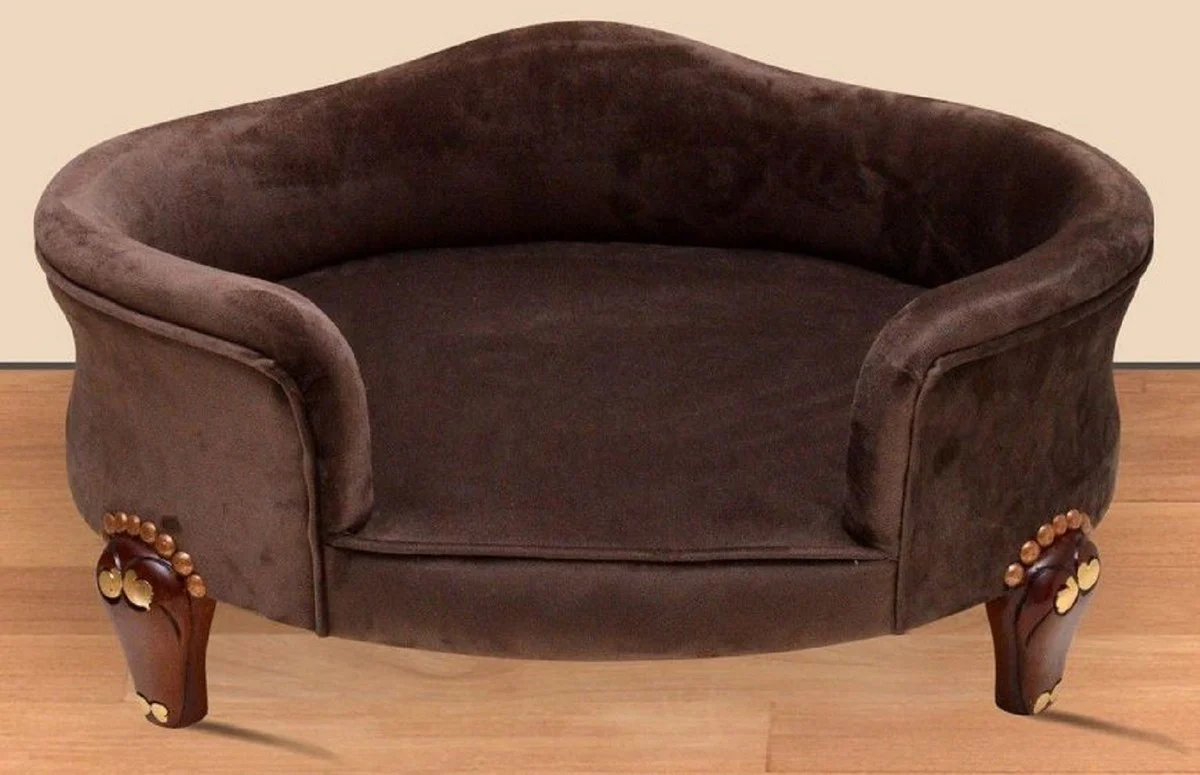 Baroque dog bed royal brown / brown / gold - baroque dog furniture - baroque animal furniture - animal furniture in baroque style