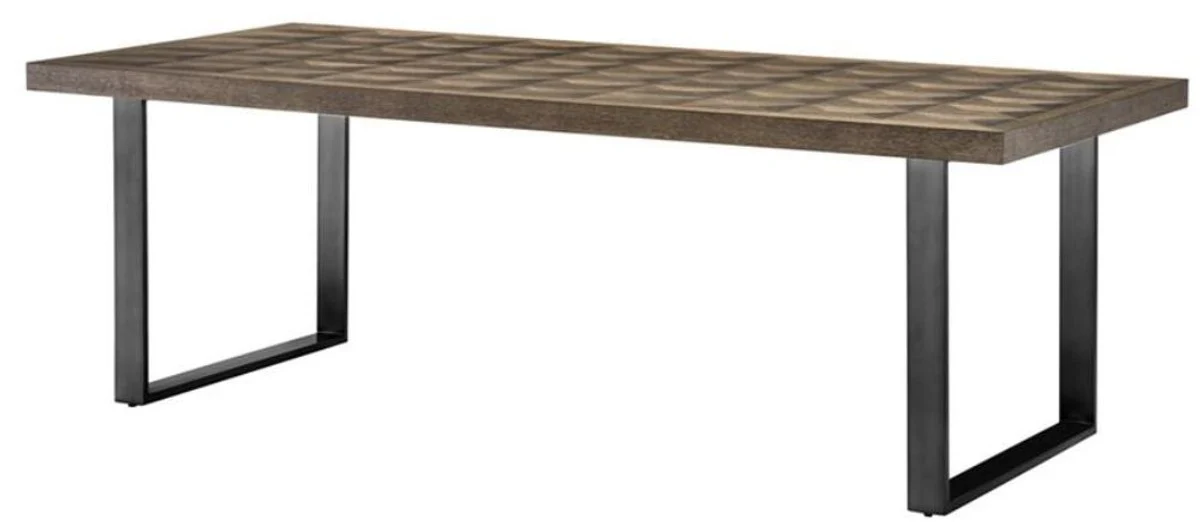 Dining table brown / bronze 230 x 100 x H. 75 cm - luxury kitchen table with oak veneer table top