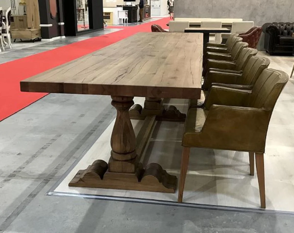 Country house style solid wood dining table brown 400 cm