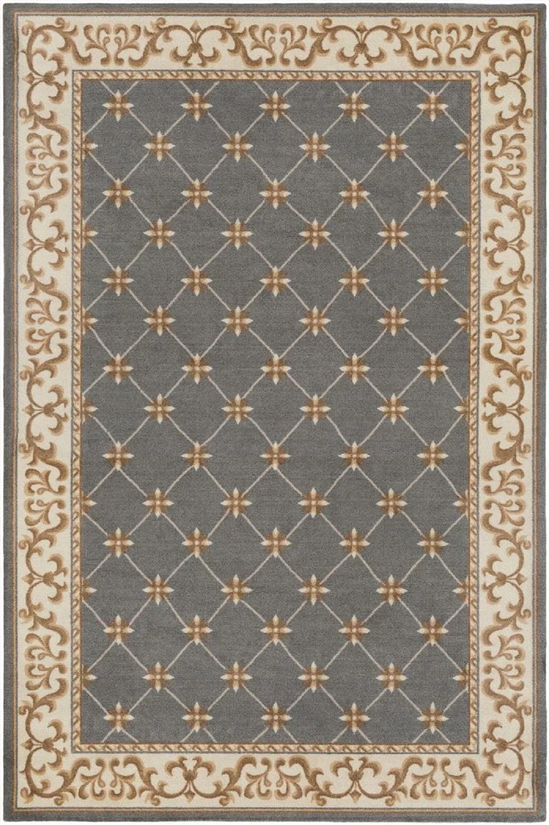 Luxury Baroque Living Room Carpet Gray / Cream / Brown - Various Sizes
