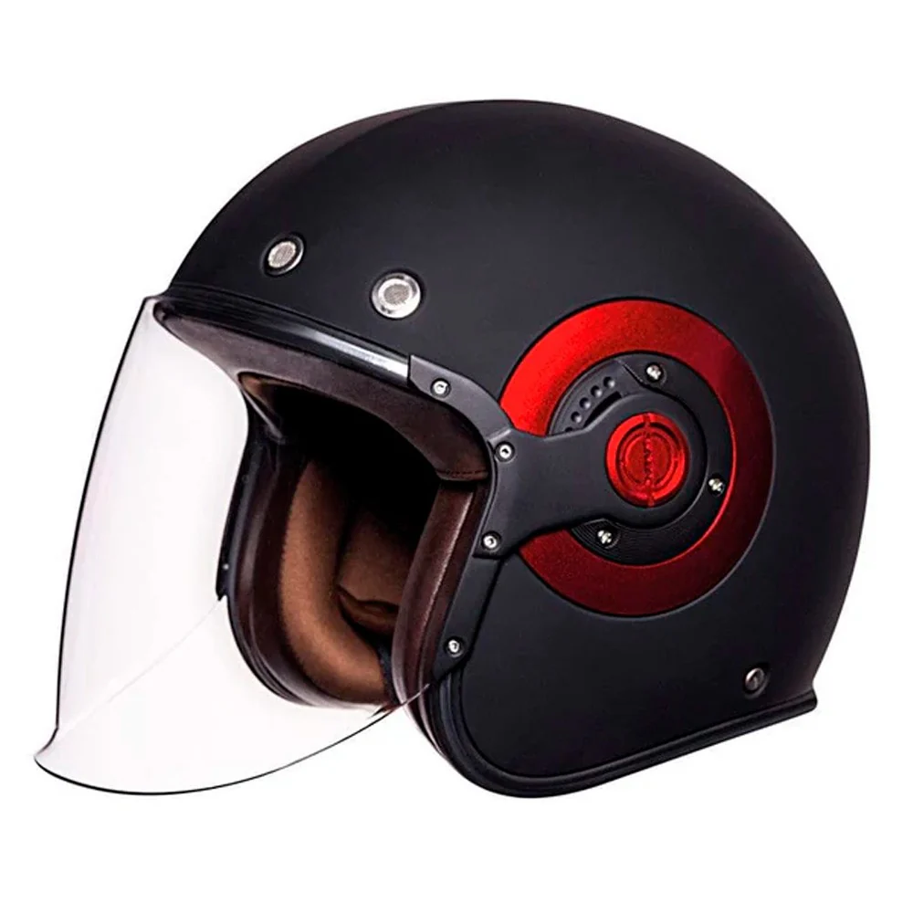 CASCO JET SMK RETRO MONOCOLOR - NEGRO MATE