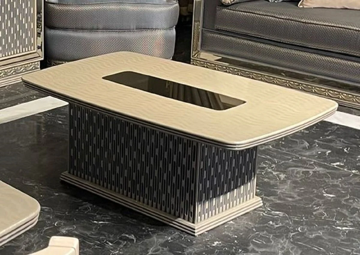 Luxury Art Deco Living Room Set Light Blue / Silver / Cream - 2 Art Deco Sofas & 2 Art Deco Armchairs & 1 Art Deco Coffee Table - Living Room Furniture - Art Deco Furniture - Luxury Furniture