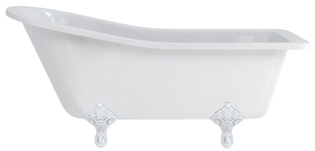 Luxury Art Nouveau bathtub white / white 169 x 73 x H. 77 cm - Freestanding retro acrylic bathtub - Retro bathroom furniture