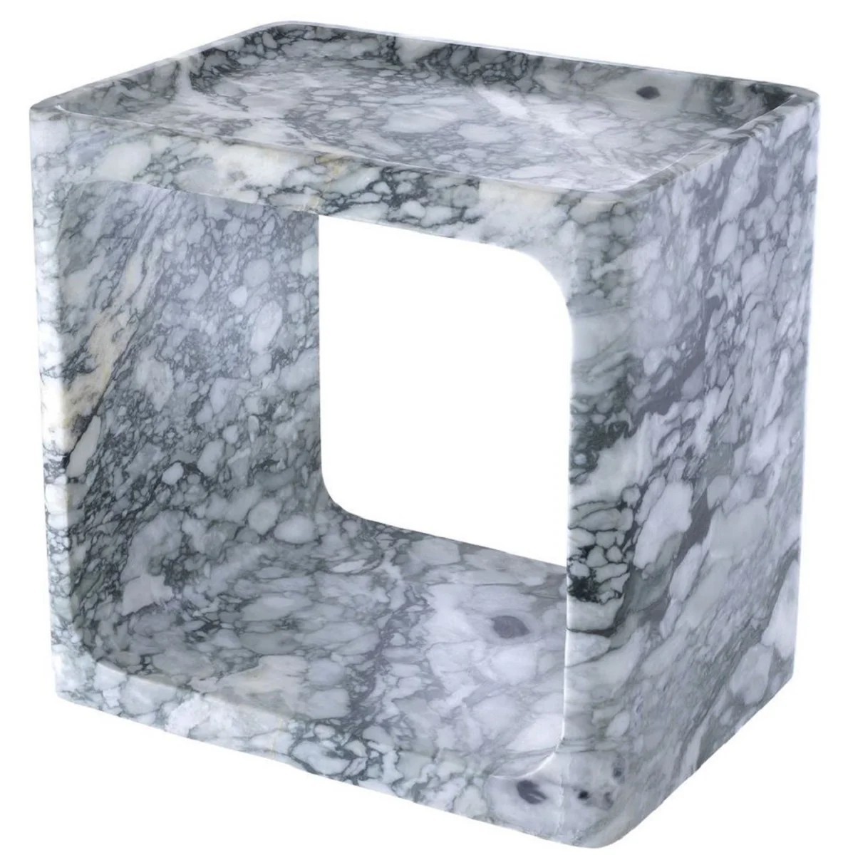 Luxury marble side table white 42 x 30 x H. 40 cm - Living room furniture - Luxury furniture