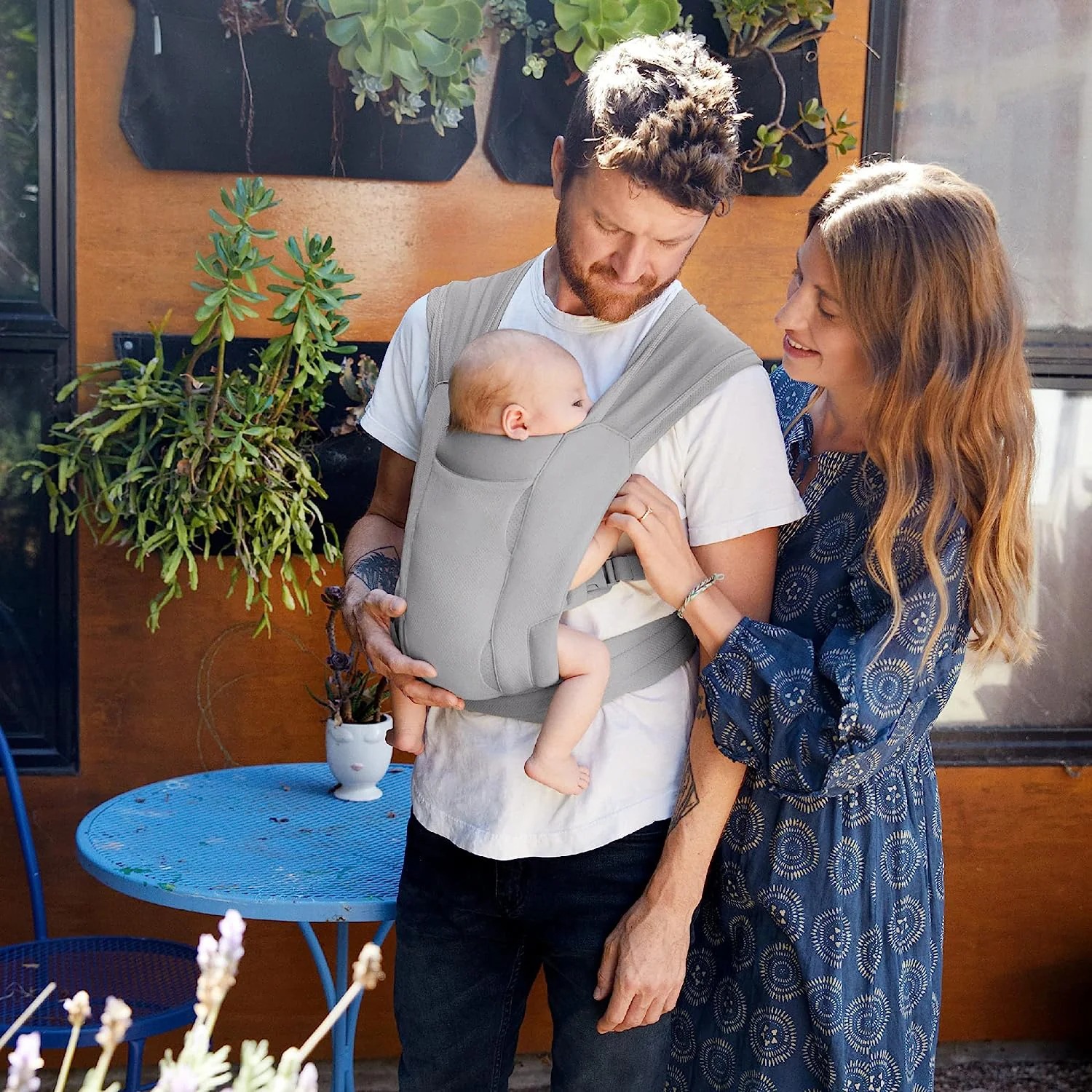 Embrace Cosy Newborn Essentials Babytragetuch (3–10 kg), Ponte-Strick, Blush Pink