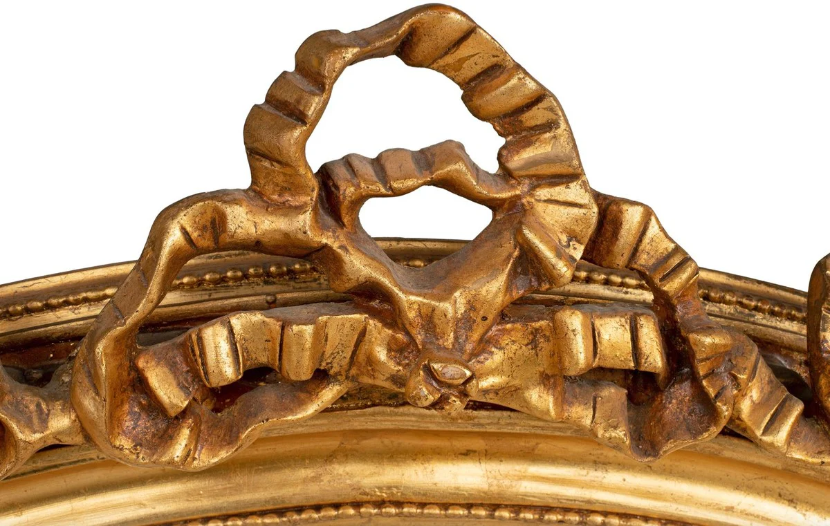 Baroque mirror gold 129 x 12 x H. 112 cm - Oval wall mirror in baroque style - Antique style wardrobe mirror - Living room mirror - Baroque furniture