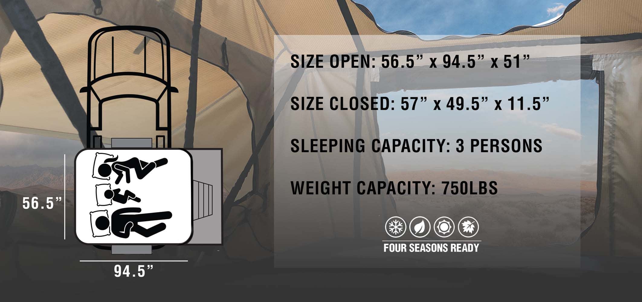 TMBK 3 Person Dach Top Zelt mit grünem Regen Fliegen