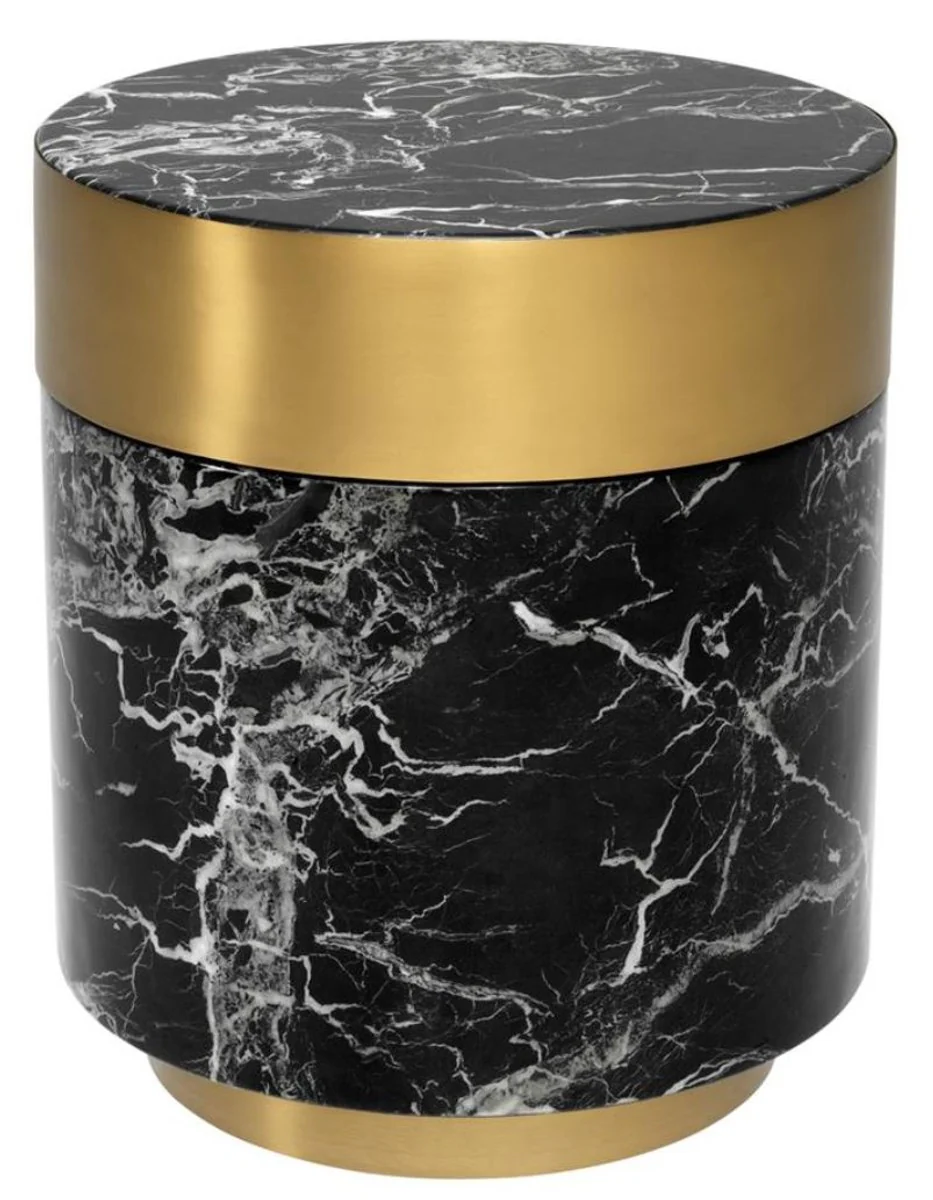 Side table black / brass Ø 45 x H. 53 cm - luxury quality