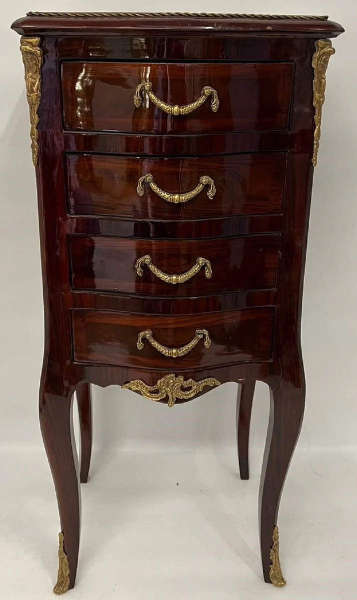 Baroque chest of drawers with 4 drawers dark brown / brass - handmade solid wood chest of drawers in baroque style - handmade baroque furniture - noble & magnificent