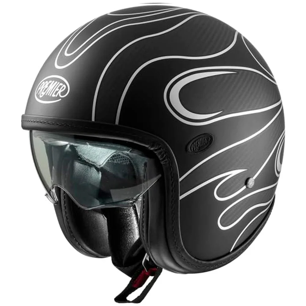 CASCO JET PREMIER VINTAGE PLATINUM CARBON FR - NEGRO / PLATA