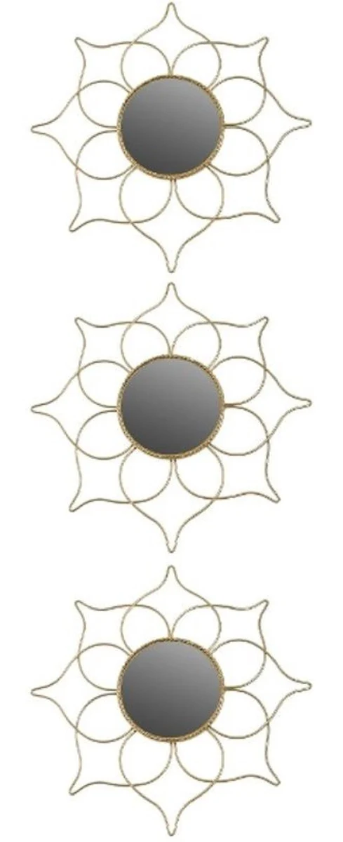 Designer mirror set gold Ø 25 cm - wall mirror set of 3