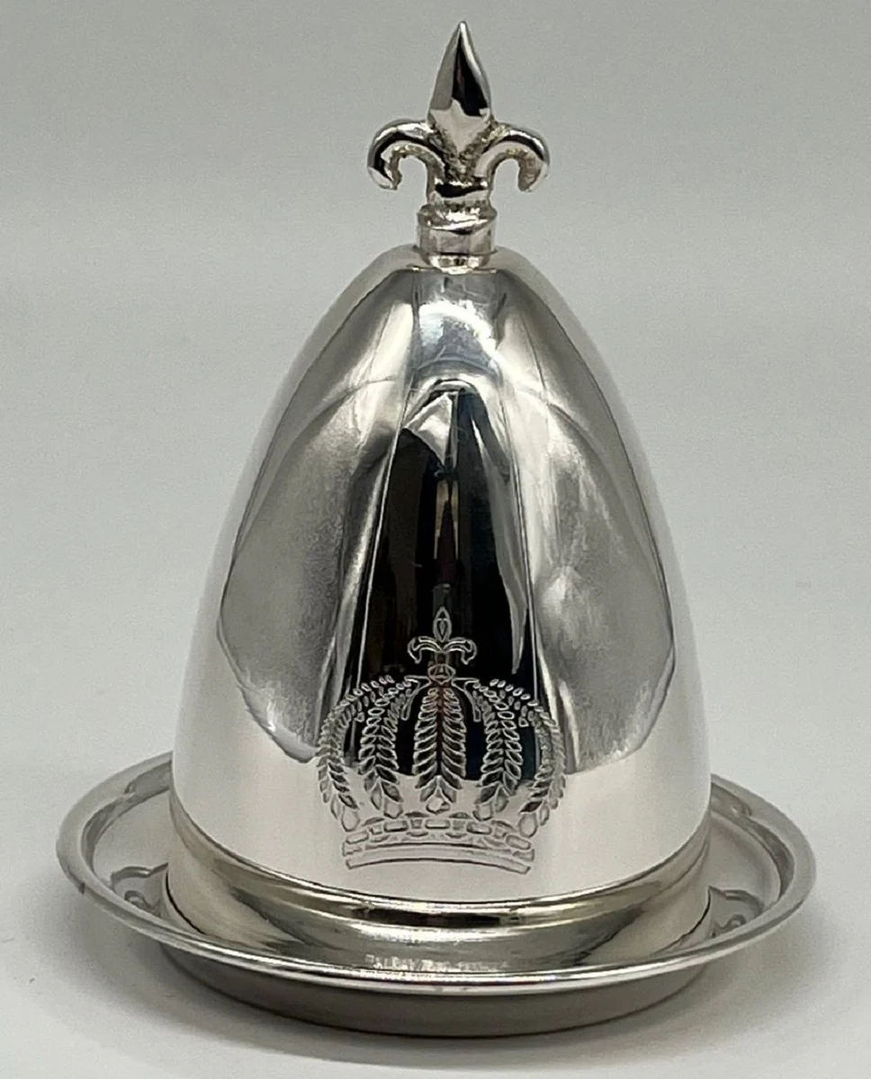 Pompöös by Luxus Baroque egg cup with lid silver - designed by Harald Glööckler