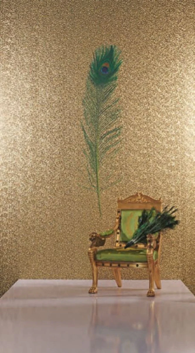 Harald Glööckler designer baroque non-woven wallpaper 52725 - peacock feather - beige / cream