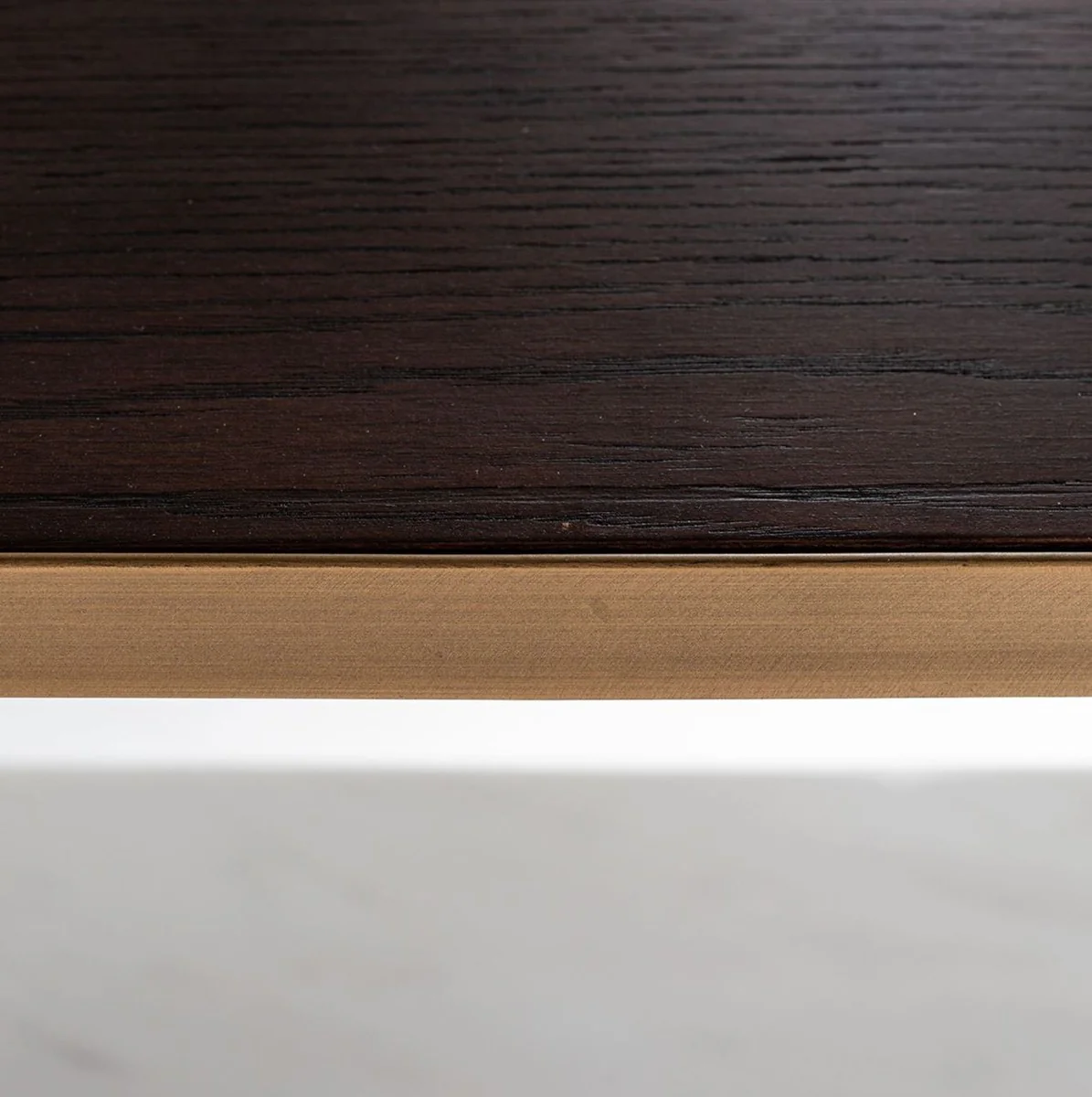 Luxury shelf cabinet dark brown / white / brass 120 x 40 x H. 200 cm - living room furniture - living room furnishings - luxury furniture - luxury furnishings - furniture luxury