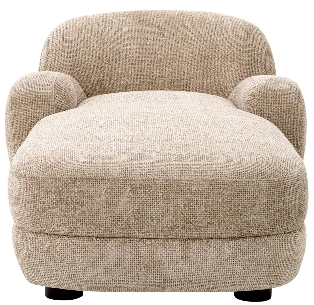 Luxury chaise longue sand color / black 95 x 170 x H. 69 cm - Living room lounge chair - Recamiere - Living room furniture - Luxury furniture - Luxury quality