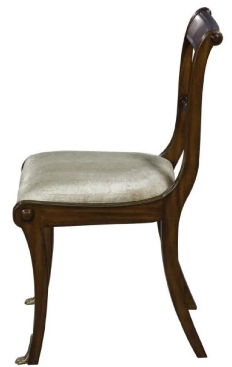 Luxury baroque dining room chair brown / gold 50 x 51 x H. 86 cm - luxury quality