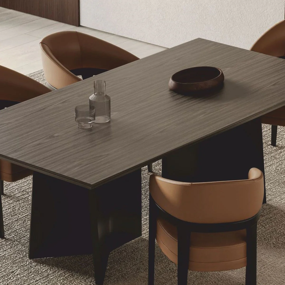 Luxury dining table dark brown 220 cm - Hotel & Dining Room Furniture