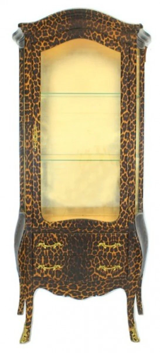 Baroque display cabinet Leopard - display cabinet - furniture living room cabinet