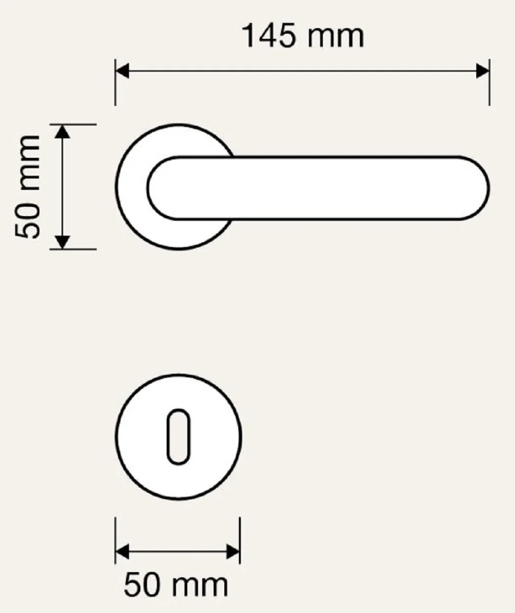 Luxury door handle set silver 14.5 x H. 5 cm - Modern door handles with Swarovski crystal glass - Luxury quality - Made in Italy